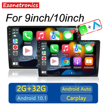  Ezonetronics Универсален Android10.1 GPS Навигация Авто Радио Кола Стерео 9 инча 10,1 инча 2.5 D Сензорен екран Wifi Carplay Aandroid Auto