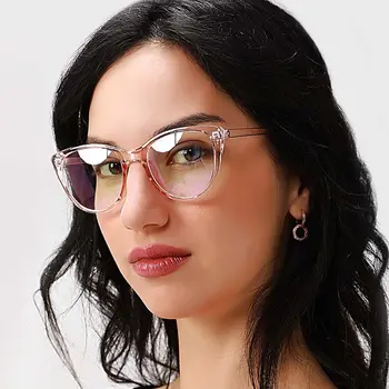  Един нов, чист червен тенденция плоско огледало мода прозрачен цвят на голяма рамки за очила рамки ретро котешко око самоличността на очила рамки