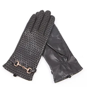  Есенно-зимни Дамски Ръкавици от Естествена овча кожа, Дамски Мотоциклетни Ръкавици от Естествена Кожа За Шофиране