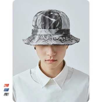  Японски тай-дай кофа шапки нередовни печат Харадзюку Рибар шапка на улицата, хип-хоп купол мъжки шапки сянка ежедневни дамски шапка