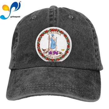  Denim Мъжка бейзболна шапка Дамски Флаг на щата Вирджиния бейзболна шапка Лятна Спортна Хип Хоп Шапка Gorras