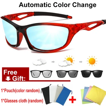  2022 Нови Фотохромичните Поляризирани Слънчеви Очила За Мъже Шофиране Хамелеон Слънчеви Очила Мъжки Черни Спортни Очила с UV400 Oculos de sol