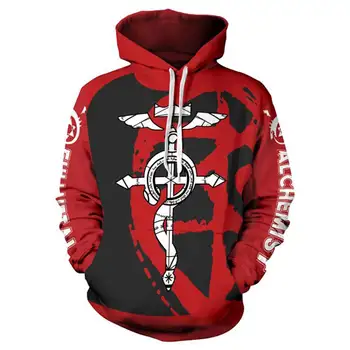  Fullmetal Alchemist Cosplay Hoody Мъжки Дамски Ежедневни Hoody Пуловер С Качулка Яке С Цип Палто