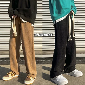  Японски ретро кафяви панталони oversize design sense на живо спортни панталони мъжки пролетната реколта мъжки ежедневни панталони