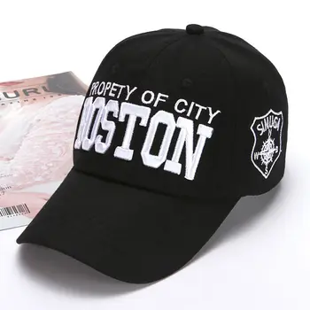  [YARBUU] Новата модерна марка памучен бейзболна шапка с надпис BOSTON, бейзболни шапки с бродерия възстановяване на предишното положение За Мъже и жени, хип-хоп Шапка с кости