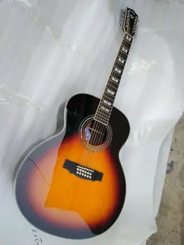  безплатна доставка эбонитовый лешояд F512 модел sunburst jumbo размер 12 низ акустична и електрическа твърда китара guild guitar style