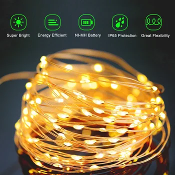  USB Меден Проводник Светлина Низ Лампа с Дистанционно Управление Подвесная 20 м 200 Светодиодна Коледна Гирлянда Клетка Лампа Тавана Лампа