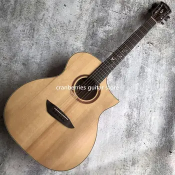  Акустична китара Gopher CA220, корпус GA, акустична китара с деколте от плътен смърч 40 инча, струни daddario EXP16, Безплатна доставка