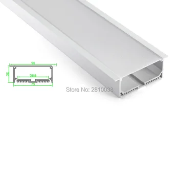  100x1 м компл./лот Al6063 T6 алуминиев профил за led лента и Супер широк Т-образен led алуминиев профил за монтаж на таван или стена лампа