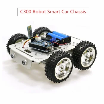  C300 4WD Автомобилно Шаси за arduino Съвет за Развитие + 4 Пътен Мотор Шофьор на Такси Bluetooth/WIFI/Дръжка Дистанционно Управление за Arduino