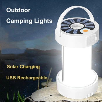  Външни Къмпинг Светлини Ярък Led Слънчева Светлина За Къмпинг USB Акумулаторна Авариен Лампа Мултифункционален Фенер За Палатка Изход