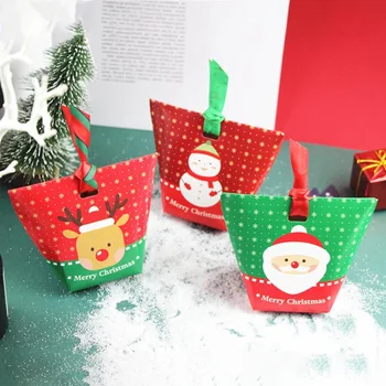  Коледна Хартия Подарък Пакет Бонбони Шоколадови Кутии на Коледно Парти Сувенири, Детски Подарък Декор 100 бр./лот Безплатна Доставка