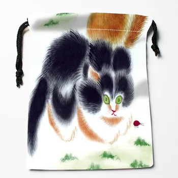  Най-добрият Сладък Котка Drawstring Чанти за Съхранение на Потребителски Печатни Получи Торба за Компресия Тип Чанти Размер 18x22 см Чанта За Съхранение