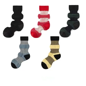  Нови Чорапи за Мъже За Жени Забавни Японски Марки Дизайнерски Чорапи с Индивидуалните Гънки в стил хип-Хоп и Модерни Ежедневни Памучни Чорапи За Екипажа