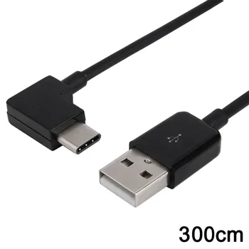  300 см USB3.1 Type-c кабел за данни 90 градуса правоъгълен USB-C към USB2.0 мъжки кабел за зареждане и пренос на данни за мобилни телефони и таблети
