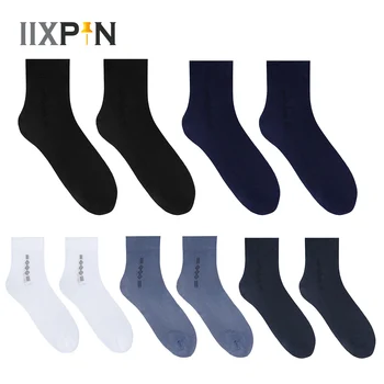  5 Двойки мъжки ултра тънки Чорапи От Ледената Коприна, Бизнес Чорапи със Средна дължина, Мъжки Мерсеризованные Къси Чорапи, Мъжки Чорапи, Летни стръмни чорапи за екипажа