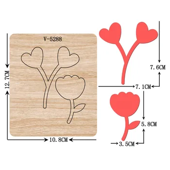  Нови листни дървени печати за рязане на щанци за scrapbooking Различни размери V-5288