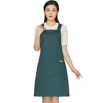  Престилка Търговски Работно Облекло от Памук Кухня Корейската Мода Женски Черен Хотелски Престилка печат на лого
