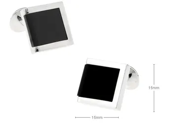  Безплатна доставка на Маркови копчета за Ръкавели черен цвят квадратен дизайн гореща разпродажба меден материал копчета за ръкавели на едро и в търговията на дребно