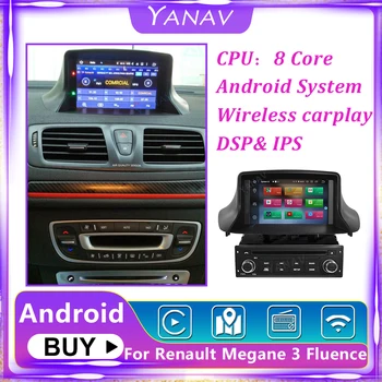  Автомобилно Радио Аудио GPS Навигация За Renault Megane 3 Fluence 2009-2015 Android 2 Din Магнетофон Carplay Мултимедиен MP3 Плейър