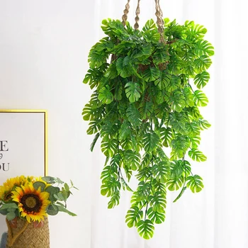  Изкуствени Листа Зелени Растения САМ Градина Подарък Кутия Листа, Декоративни Цветя, Венци Украса на Двора за Домашен интериор на Стените
