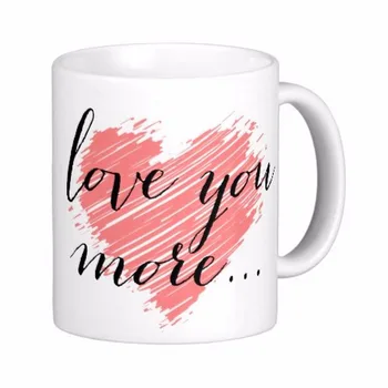  Обичам Те Повече Розово Сърце на Висококачествени Бели Чаши за Кафе Чаена Чаша Индивидуален Подарък От LVSURE Керамична Чаша Пътни Чаши за Кафе