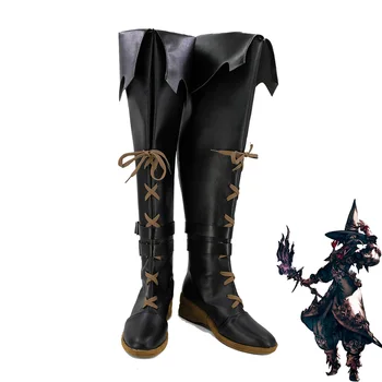  Final Fantasy XIV Тъмен Магьосник Cosplay Обувки, Ботуши Индивидуален Размер