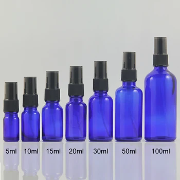  Пътни козметични контейнери 5 мл мини-проба син празен спрей с помпа за еднократна употреба бутилки