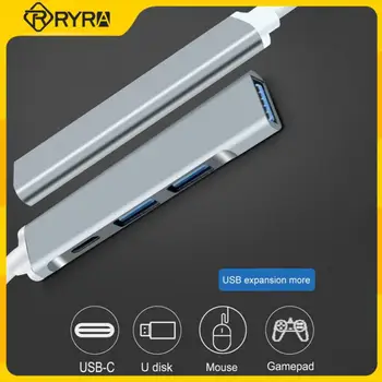  RYRA C USB Хъб Разширение С 4 Порта Тип C 3,0 Хъб USB Сплитер Високоскоростен OTG Адаптер за Лаптоп За Lenovo Xiaomi Macbook Pro КОМПЮТРИ