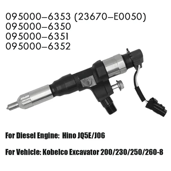  Открийте един пулверизатор горивни инжектори за суров петрол 095000-6353 (23670-E0050) За багер Hino JQ5E / J06 Kobelco 200/230/250/260-8