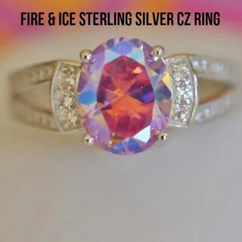  2015 Модни бижута от сребро 925 проба огън и лед цветни пръстени, бижута от сребро на едро