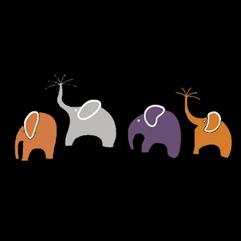 1БР Животните Четири малки слон Семейство Теплопередача Кръпка Момче Момиче Облекло Етикети На Лента, тениска Стикер САМ Апликация