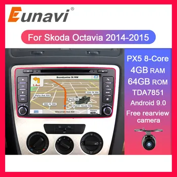  Eunavi 2 Din Android Авто Радио Мултимедиен Плеър За Skoda Octavia 2014 2015 A7 Аудио Стерео 7 инча GPS Навигация 2Din Авто DVD