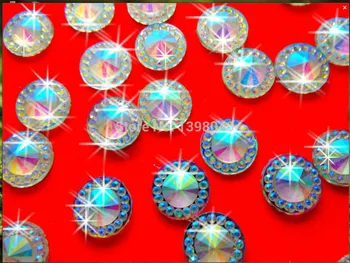  ZBROH Безплатна доставка Кръгли свободни мъниста AB цвят на 10 мм, 300 бр. Смола crystal кристали аксесоар скъпоценен камък и кристали