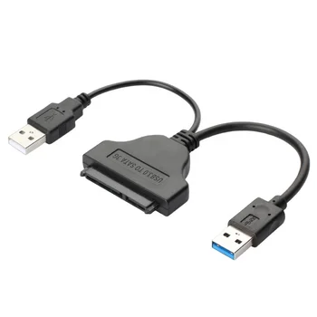  USB 3.0 SATA с допълнително захранван от USB за 2,5-инчови твърди дискове и SSD, кабел SATA-USB адаптер за твърд диск, USB 3.0 SATA III