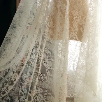  3 Ярд една чисто бели Зъбни Тъкани Лейси Покритие на Миглите Плат Сватбена рокля в Ретро стил Дантелено XK2020