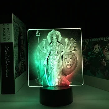  Двуцветен Индийски Буда и Лъв 3D Лампа За Прикроватного Масички Детски Подарък Полилей, Висящ Лампа Настолна Детска Стая Украса