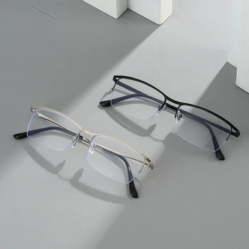  Мъжки полукадровые очила 2022 със защита от синя светлина, недалновидни очила за мъже, метални очила за жени - от 50 до 600