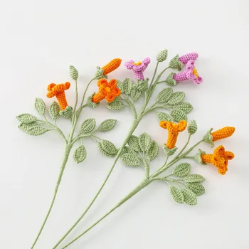  10 Клони Изкуствени Цветя Bignonia Grandiflora Подарък за Деня на Майката Изкуствени Растения, Цветя, Украса домашен Офис Украшение