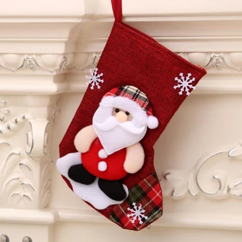  Дядо Коледа, Снежен Човек Висулка Коледна Украса На Коледни Чорапи, Коледни Украси За Дома Весела Коледа Бонбони Коледни Декорации