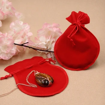  50шт Мини-Червена Фланелевая Чанта За Съхранение С Завязками Кадифе Подарък Чанта Празнична Сватбена Парти Чанта за Бонбони за Съхранение на Шоколад за Подарък
