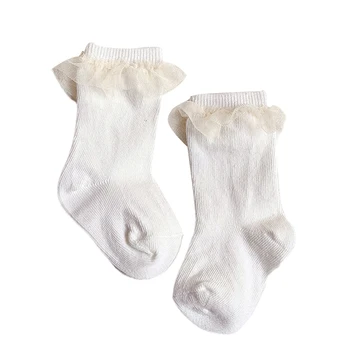  Wilcliar/Бебешки Чорапи за малки момичета, Чорапи за деца, Чорапи с Дантелен завършек, Чорапи със Средна дължина, Есенно-зимни Чорапи от 0 до 5 години