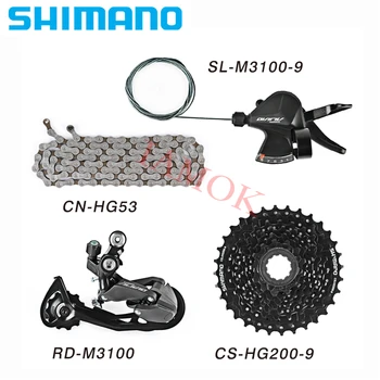  Комплект за Смяна на Предавките на планински велосипед SHIMANO ALIVIO SL-M3100-9 скоростния Iamok RD-M3100-SGS CN-HG53 Верига за 9 Скорости Велосипедни Детайли