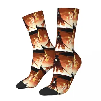  Честит Забавни Мъжки Чорапи Готини Ретро Harajuku Атака на Титаните Гигантски Бойни Аниме Хип-Хоп Безшевни Экипажные Луди Чорапи Подарък С Принтом