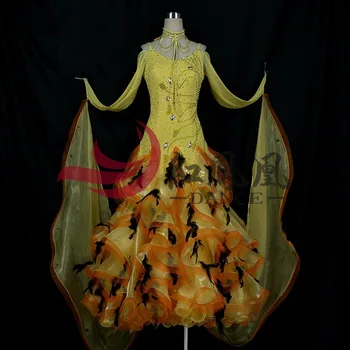  Висококачествено рокля за състезания по плавно танци в балната зала на международен стандарт, /Стандартно рокля за танго и валс в балната зала
