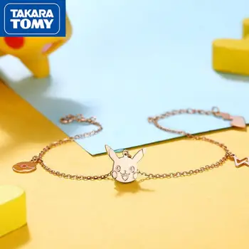  TAKARA ТОМИ Pikachu Нов дамски Лек и Сладък Гривна-Верига За Момичета 925 Сребърен Cartoony Скъпа Гривна Аксесоари За Приятелки