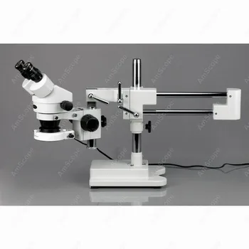  Инспекцията стереомикроскоп -AmScope доставя стереомикроскоп за проверка на схема за увеличаване със 7-кратно-45-кратно увеличение с 80 светодиоди