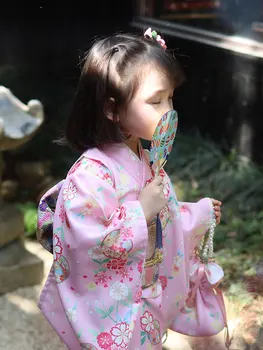 Традиционно Кимоно в Японски стил за момичета, вечерни Юката, детско пролетно-есенни Винтажное Рокля, костюм за Cosplay, дрехи за изпълнения