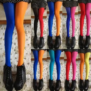  Дамски Чорапогащник в стил Мозайка, Еластични Чорапогащи, Чорапи Ластични два цвята Копринени Чорапи, Прилепнали на Крака, Секси Чорапогащи