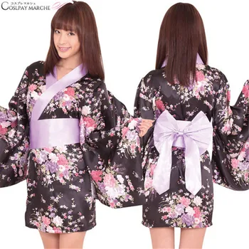  Жените Юката Kawai Стари Японски Кимона Домашно Облекло Пижами Цветен Принт Хаори Халат Снимка Обличам Жилетка Хавлия